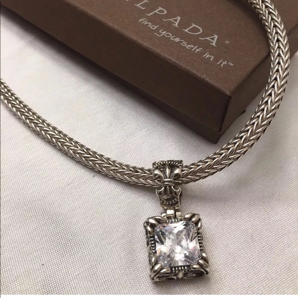 πSOLDπ Silpada N0603 Omega Sterling Chain & Uptown CZ Pendant - Picture 7 of 9